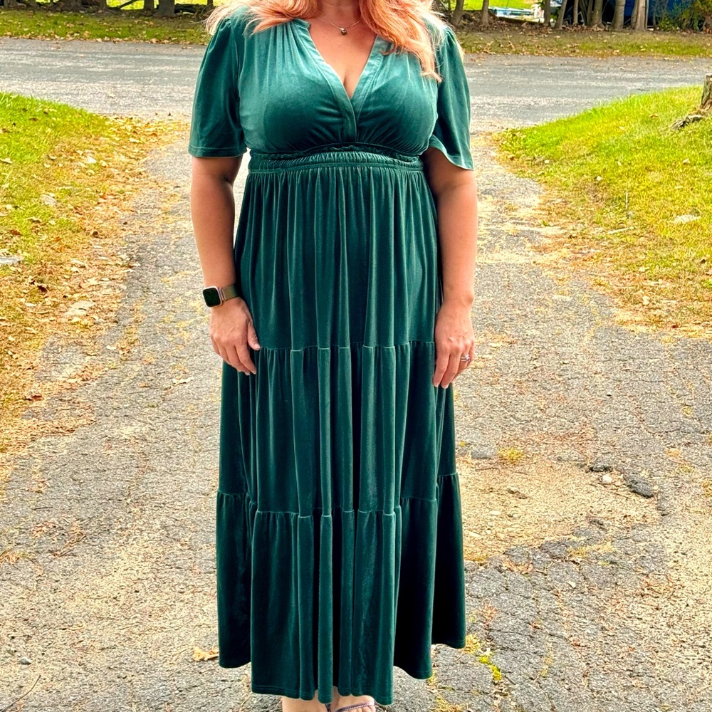 Baltic Born Artemis Velvet Maxi Dress in Deep Lagoon